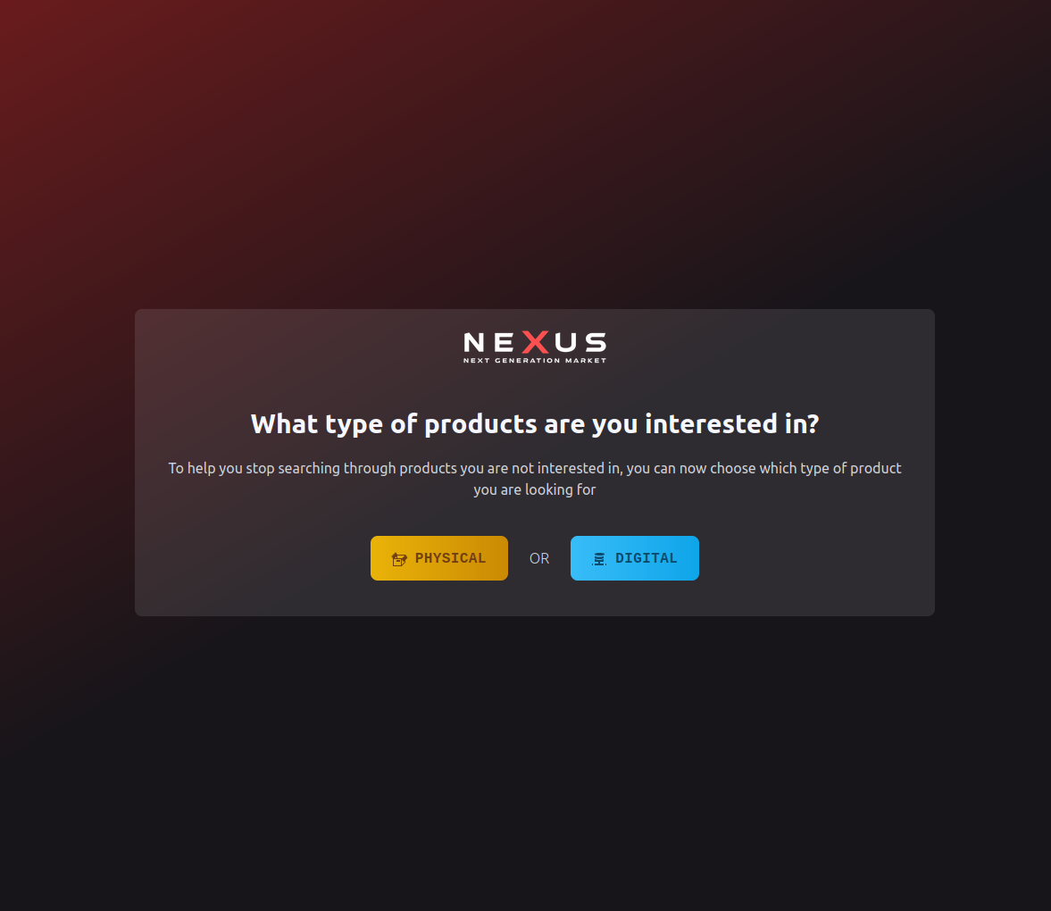 Product page with details and vendor information in NEXUS Market